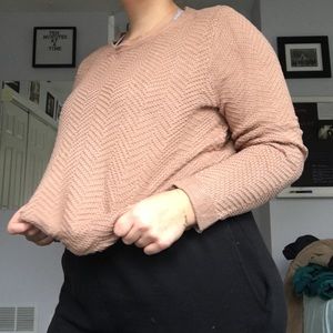 Tan cotton knit sweater